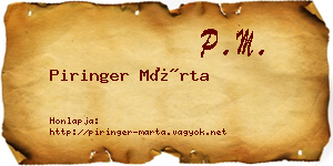 Piringer Márta névjegykártya