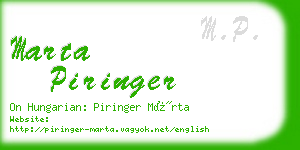 marta piringer business card